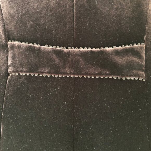 Wanko Vintage Notch Collar Lined Coat w Brocade embroidery Details Wine Sz 36 - Picture 9 of 13